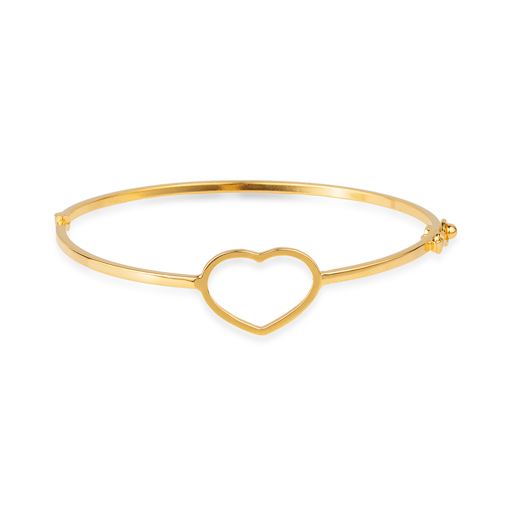 Bracelete de Coração-Ouro 24k-Preciara Joias