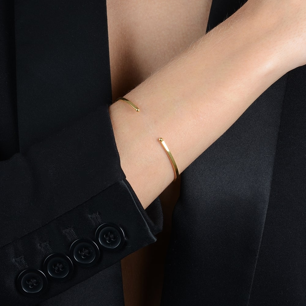 Bracelete Liso-Ouro 24k-Preciara Joias