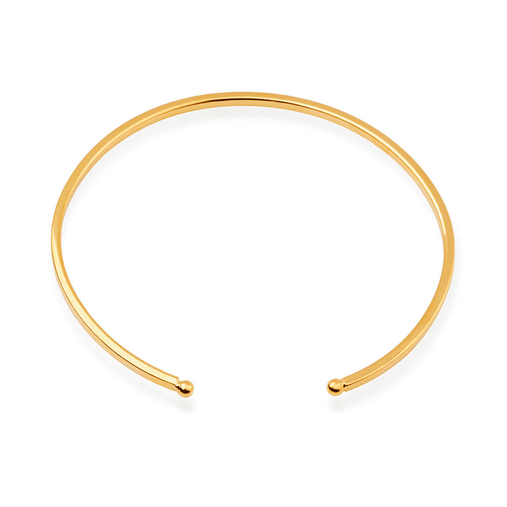 Bracelete Liso-Ouro 24k-Preciara Joias
