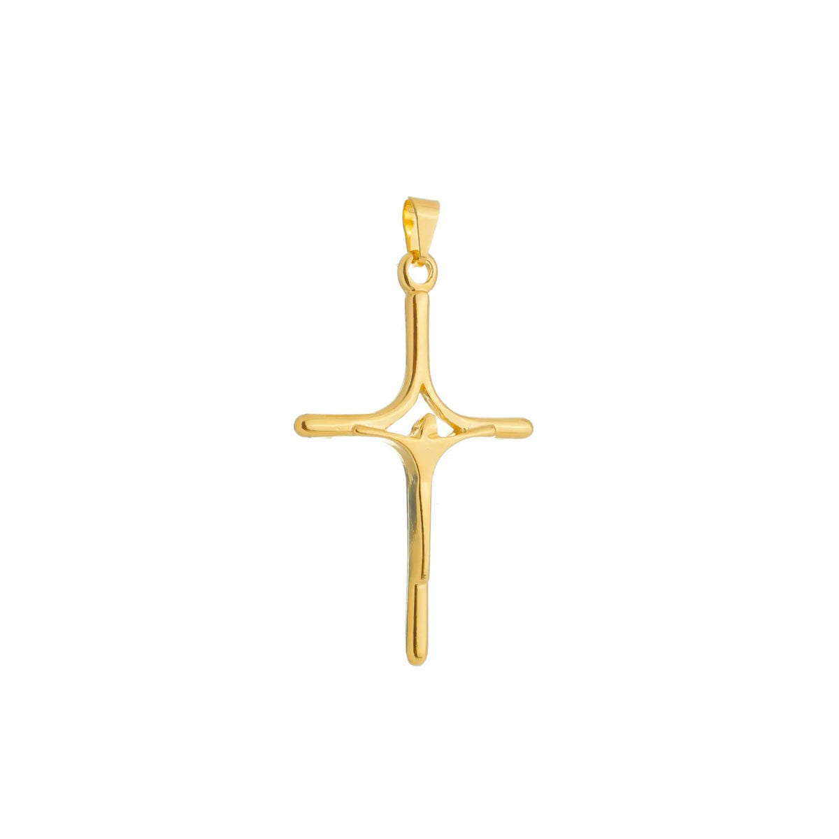 Pingente Crucifixo-Ouro 24k-Preciara Joias